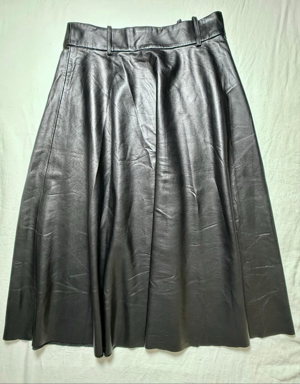 NWT Philosophy Clothing Black Vegan/Faux Leather A-Line Midi Skirt High Waist
12